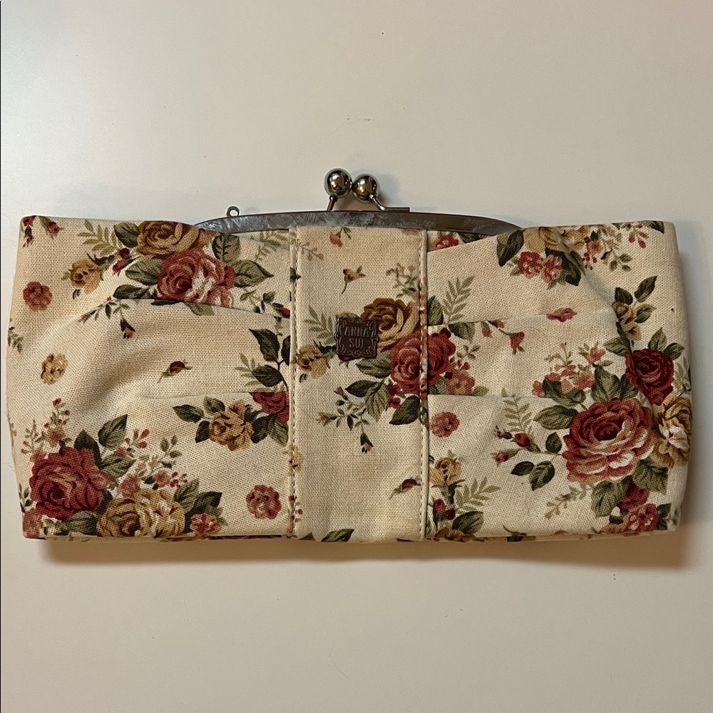 Anna Sui Cream Floral Clutch